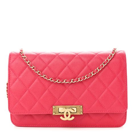 chanel fuchsia wallet on chain|CHANEL Caviar Quilted Golden Class Wallet On Chain WOC Fuchsia .